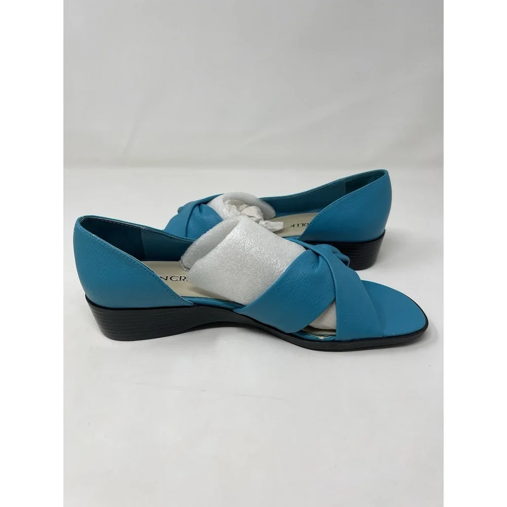 Cabin Creek Vintage Sandals Women's Size 8 Turquoise Slip On Comfort Shoes As-Is